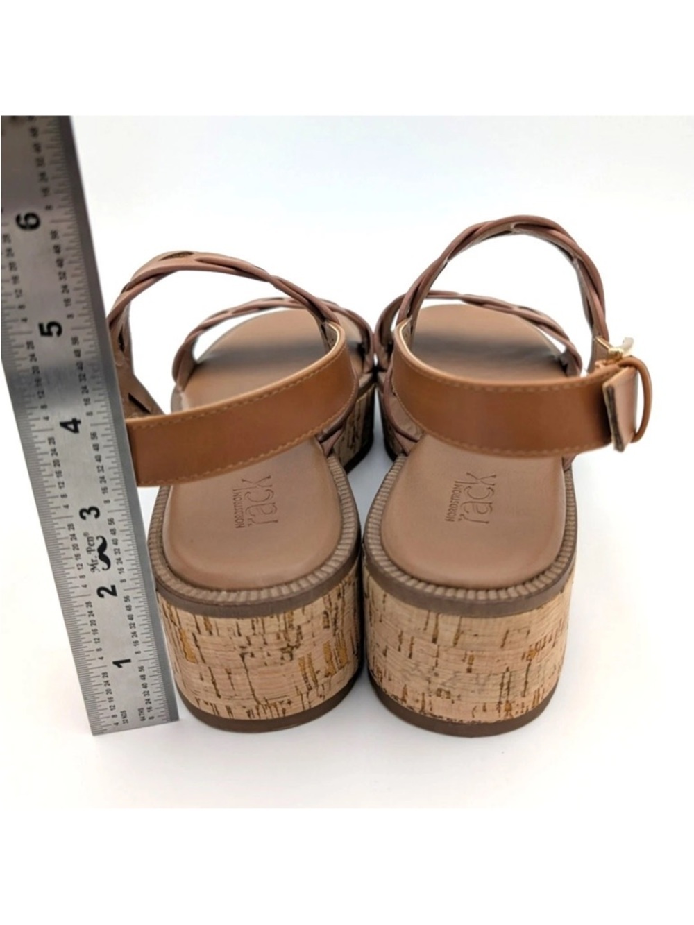 Pennie Tan Vegan Leather Braided Platform Sandal - Picture 6 of 8